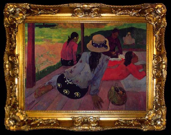 framed  Paul Gauguin Afternoon Rest, Siesta, ta009-2